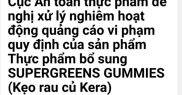Bộ Y tế đề nghị xử l&yacute; người nổi tiếng quảng c&aacute;o kẹo rau củ Kera