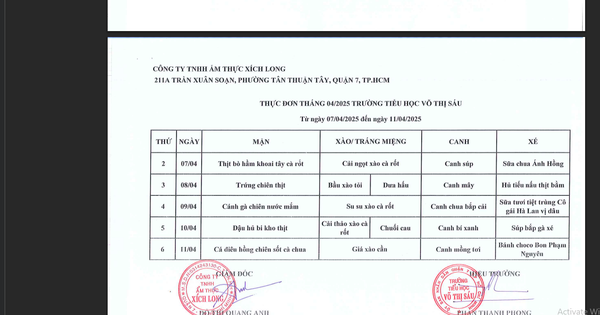 Hơn 20 học sinh Q.7, TP.HCM n&ocirc;n &oacute;i, nhập viện: Thực đơn của trường gồm m&oacute;n g&igrave;?