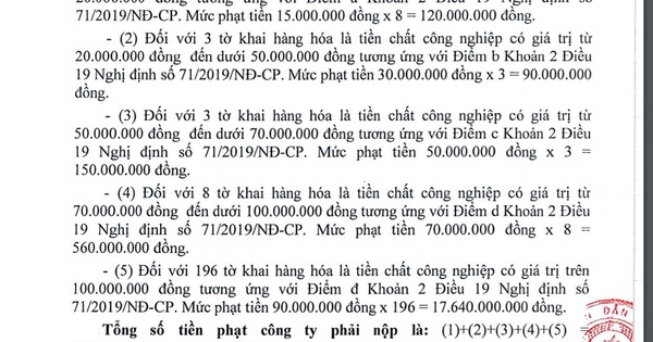 Một doanh nghiệp ở Đồng Nai bị xử phạt hơn 18,5 tỉ đồng