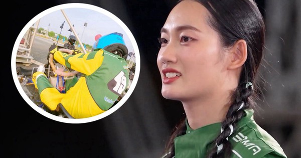 Á hậu Quỳnh Anh gặp tai nạn trên đường đua xe