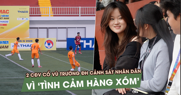 2 CĐV xinh đẹp cổ vũ Trường ĐH Cảnh sát Nhân dân vì 'tình cảm hàng xóm'