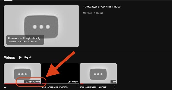 Video YouTube dài hơn 140 năm gây sốt cộng đồng mạng