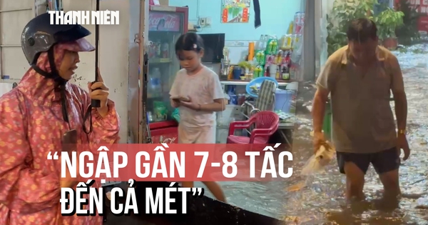 Giữa cơn mưa lớn, cả con hẻm ở TP.HCM chìm trong nước: 'Nhà cao hơn cũng bị tràn vào'