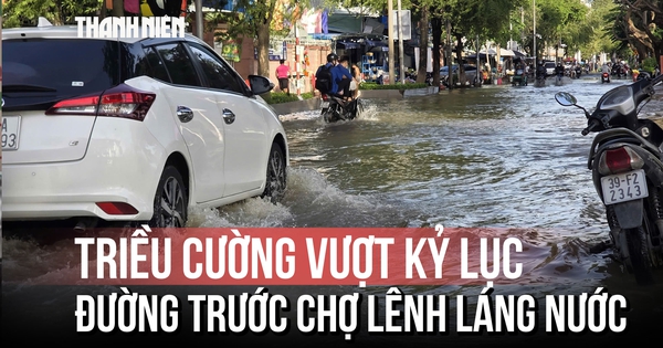 Triều cường vượt kỷ lục ở Biên Hòa, nước sông tràn bờ ngập đường phố