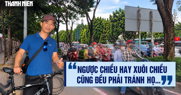 Xe máy liên tục lấn làn xe đạp, chạy ngược chiều trên đường Mai Chí Thọ