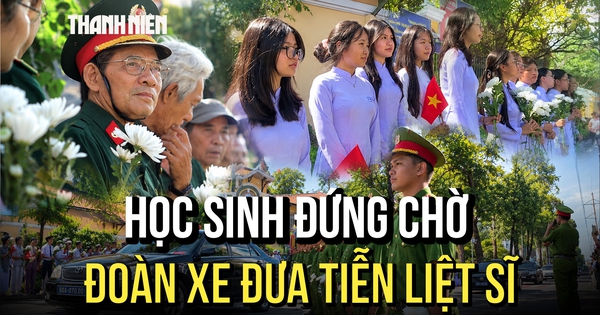 Tiễn đưa 731 hài cốt liệt sĩ: Học sinh TP.HCM dậy sớm chờ đoàn xe ngang qua trường