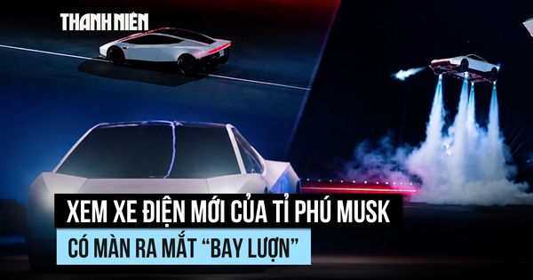 Xem xe điện mới của tỉ phú Musk có màn ra mắt 'bay bổng'