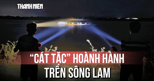 Đêm trắng rọi đèn đuổi cát tặc: Dân ven sông Lam bất an vì bờ kè sụp đổ