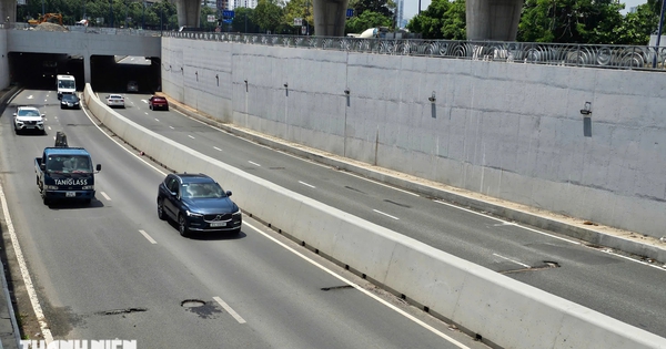 Hầm chui An Phú xuất hiện ổ gà: Tài xế phản ánh rách lốp, cong vành