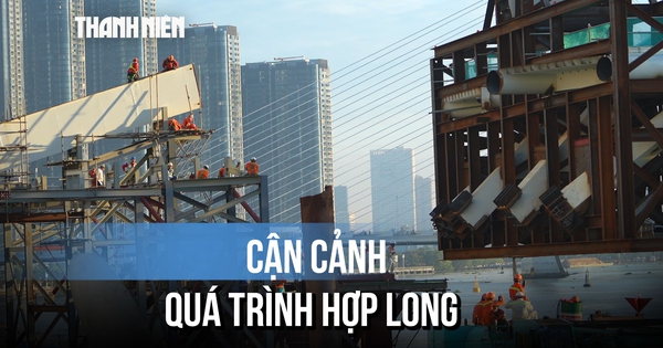 Cận cảnh quá trình hợp long vòm thép siêu trọng cầu đi bộ sông Sài Gòn