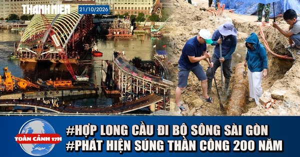 Toàn cảnh 17h: Cận cảnh hợp long cầu đi bộ sông Sài Gòn | Phát hiện súng thần công gần 3m tại Đà Nẵng