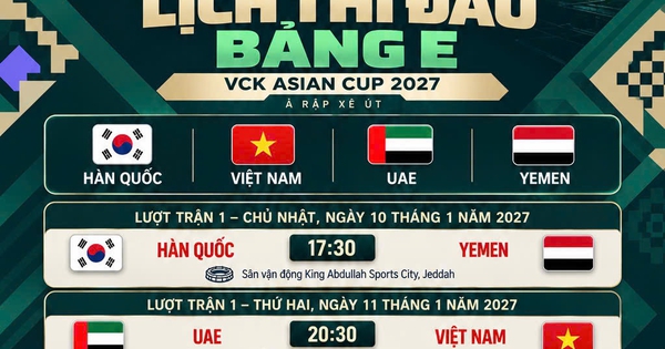 Lịch thi đấu chi tiết bảng E Asian Cup 2027 mới nhất: Việt Nam không phải đá đêm bất kỳ trận nào