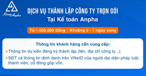 Kế toán Anpha: Đơn vị cung cấp dịch vụ thành lập công ty trọn gói uy tín
