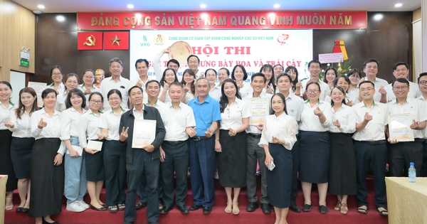 Công đoàn Cơ quan VRG sôi nổi Hội thi nghệ thuật trưng bày hoa và trái cây