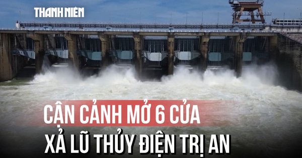 Cận cảnh thời điểm thủy điện Trị An tăng lượng xả lũ, từng hồi còi kéo dài