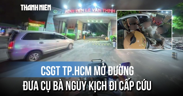 Khoảnh khắc CSGT TP.HCM mở đường đưa cụ bà nguy kịch đi cấp cứu