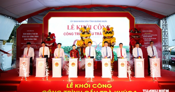Khởi công cầu Trà Khúc 1 mang hình tượng 'bờ xe nước' gần 2.200 tỉ đồng