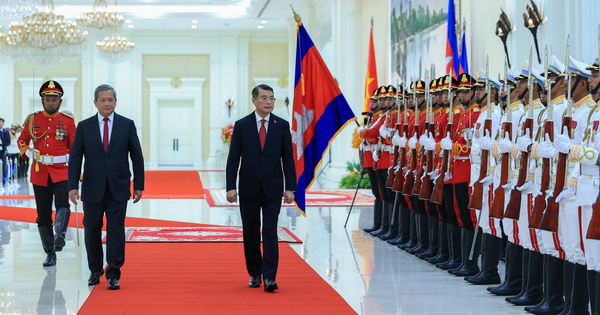 Thủ tướng Campuchia Hun Manet chủ trì lễ đón chính thức Thủ tướng Lê Minh Hưng