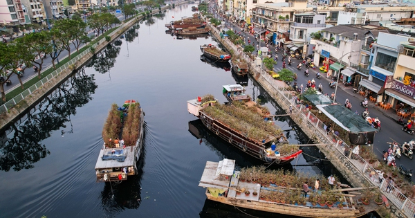 Thuyền ghe chở hoa miền Tây nối dòng cập bến 'Trên bến dưới thuyền'