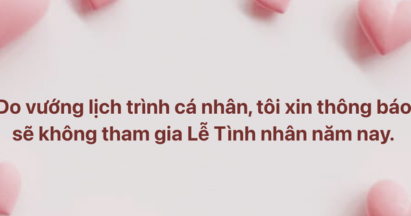 'Do vướng lịch trình cá nhân, xin thông báo sẽ không tham gia Valentine năm nay'