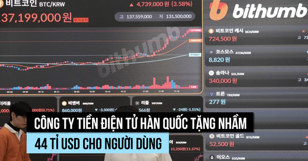 Công ty tiền điện tử Hàn Quốc tặng nhầm lượng Bitcoin trị giá 44 tỉ USD, phải gấp rút thu hồi