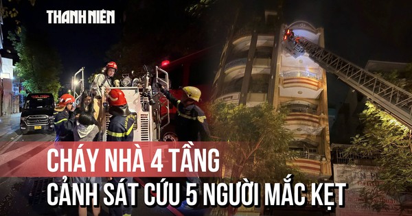 Ngạt thở giải cứu 5 người mắc kẹt trong vụ cháy nhà 4 tầng tại trung tâm TP.HCM