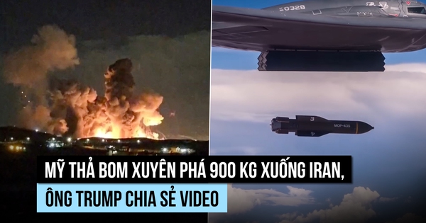 Mỹ thả bom xuyên phá 900 kg xuống Iran, ông Trump chia sẻ video
