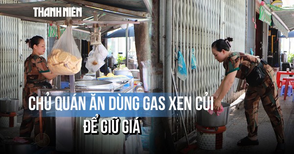 Chủ quán ăn dùng gas xen củi để giữ giá