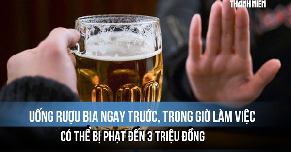 Uống rượu bia ngay trước, trong giờ làm việc có thể bị phạt đến 3 triệu đồng