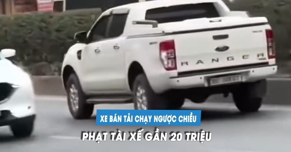Lái xe chạy ngược chiều, tài xế xe bán tải bị CSGT phạt gần 20 triệu đồng