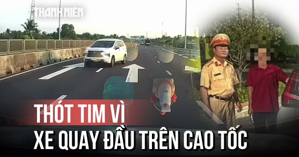 Tài xế quay đầu xe, đi ngược chiều cực kỳ nguy hiểm trên cao tốc