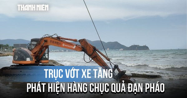 Cận cảnh trục vớt xác xe tăng tại bãi biển Quy Nhơn: Phát hiện hàng chục quả đạn pháo
