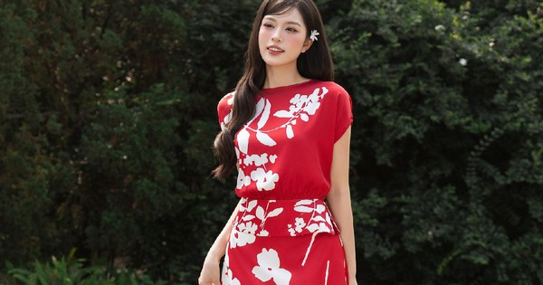 Hè này rực rỡ cùng những chiếc váy đỏ họa tiết