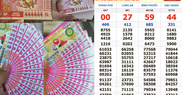 Xổ số miền Nam ngày 4 tháng 4: Đài Hậu Giang có 2 dãy số trúng 2 giải