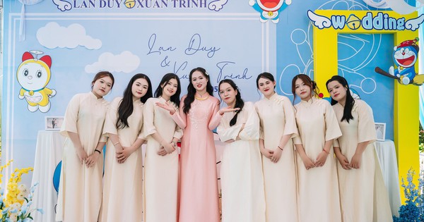 Cô dâu trang trí lễ đính hôn phong cách Doraemon gây chú ý vì quá dễ thương