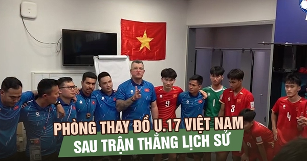 Khoảnh khắc đặc biệt trong phòng thay đồ U.17 Việt Nam sau trận thắng lịch sử