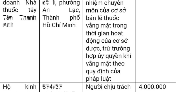 Ho Chi Minh City: Numerous Pharmacies Fined for Absent Pharmacists