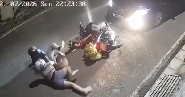 Camry driver sought after hitting motorbike with four aboard