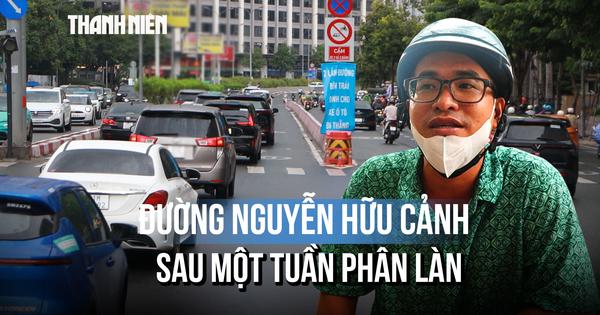 Người dân nói gì sau một tuần phân làn trên đường Nguyễn Hữu Cảnh?