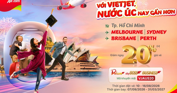 Vietjet ưu đãi 20% mừng đường bay đến sân bay quốc tế Western Sydney - Úc