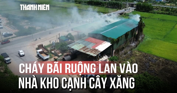 Tưởng cháy cỏ ruộng bình thường, ngọn lửa bất ngờ lan nhanh đe dọa cây xăng