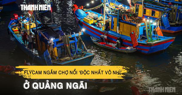 Flycam ngắm chợ nổi ‘độc nhất vô nhị’ ở Quảng Ngãi