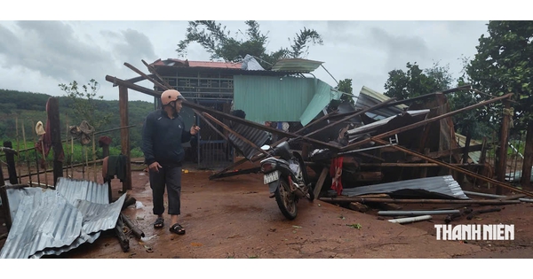Lốc xoáy ở Gia Lai khiến nhiều nhà dân bị hư hại
