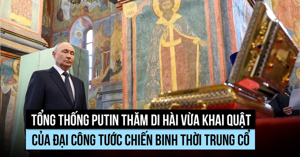 Ông Putin thăm di hài đại công tước thời Trung Cổ vừa được tìm thấy