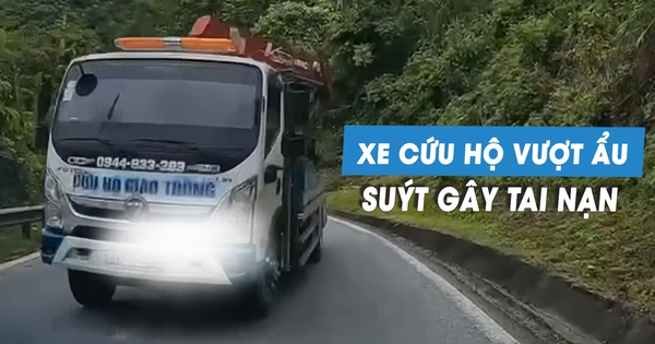 Xe cứu hộ vượt 'như tự sát', suýt gây tai nạn đối đầu trên đèo