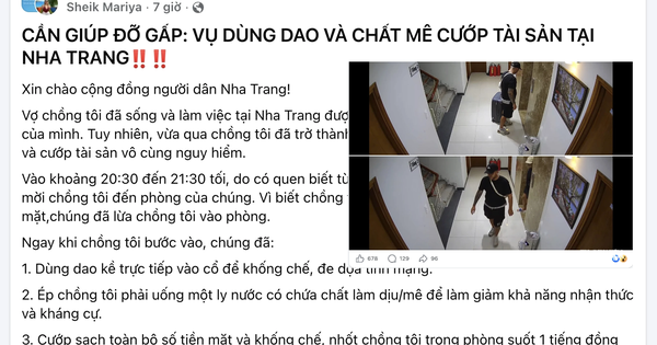 Công an xác minh thông tin dùng dao, chất mê cướp tài sản ở Nha Trang