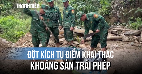Đột kích tụ điểm khai thác khoáng sản trái phép giữa vùng biên