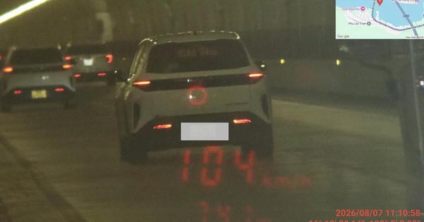 CSGT xử lý nhiều xe quá tốc độ ở hầm Hải Vân, xe khách chạy 105 km/giờ