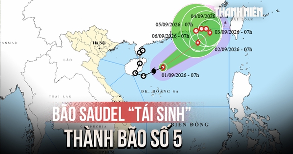 Bão Saudel 'tái sinh' trên Biển Đông, trở thành cơn bão số 5