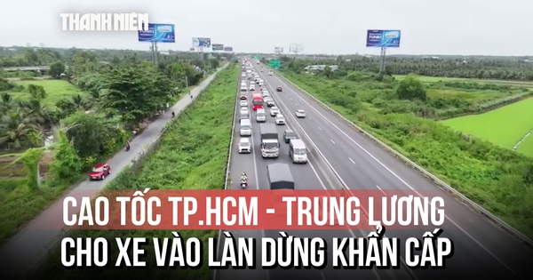 Lượng xe miền Tây về TP.HCM tăng vọt: CSGT mở tạm làn dừng khẩn cấp cao tốc TP.HCM - Trung Lương